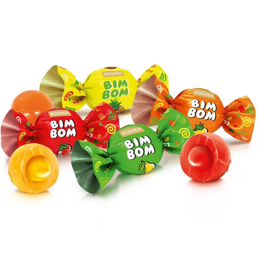 halal ROSHEN BIM BOM Hard Candy with Chewy Filling 500g.1kg By Jood Mart