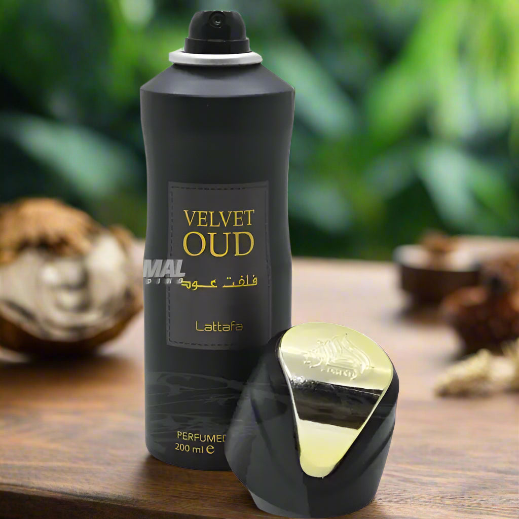 velvet oud lattafa unisex deodorant 200 ml body spray - Bakhoor And Perfume