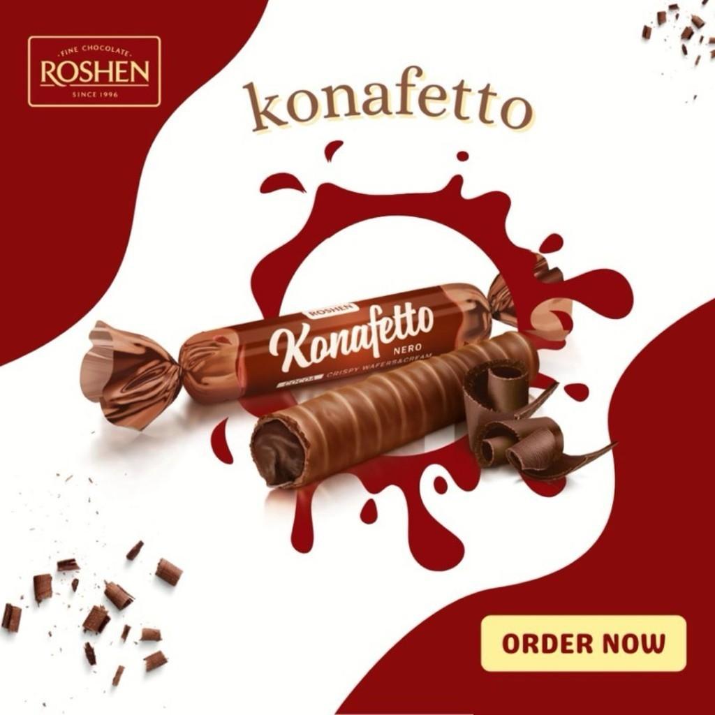 ready stock Roshen conafetto nero sweets in cocoa 250g Snacks Chocolate Food By Jood Mart