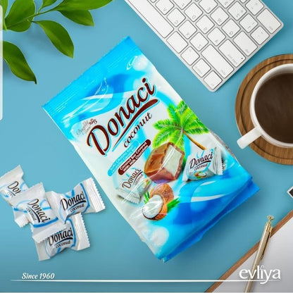 Evliya Donaci Coconut Bar Covered With Milk Chocolate 250g.500g.1kg White By Jood Mart