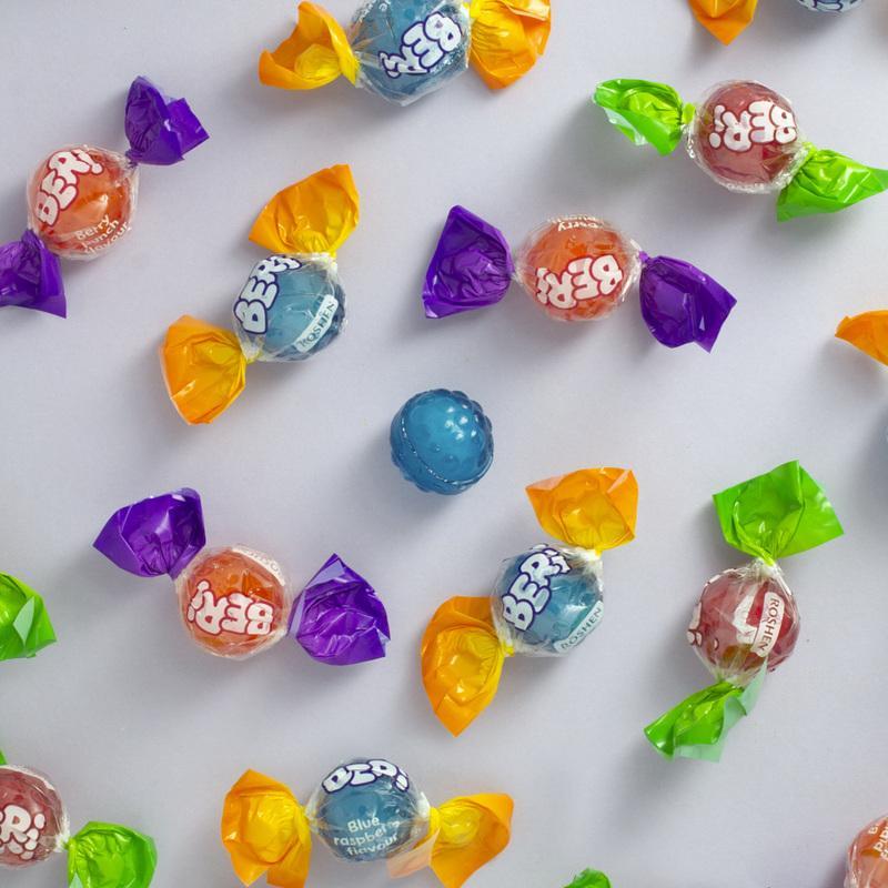 ROSHEN BERI HARD CANDY 3 FLAVOURS-CHERRY - BLUE RASPBERRY-BERRY PUNCH 500g.1kg By Jood Mart