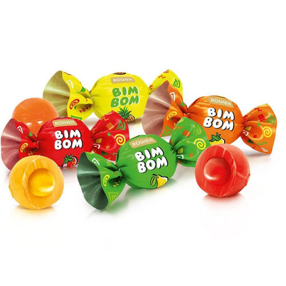 halal ROSHEN BIM BOM Hard Candy with Chewy Filling 500g.1kg By Jood Mart