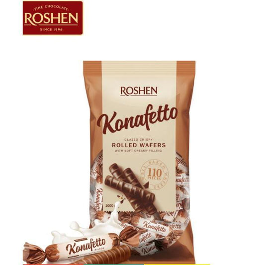 ready stock Roshen Konafetto Bianco, Sweets In Cocoa 1kg Chocolate Food Snacks Coklat By Jood Mart Cokelat